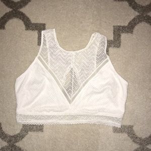 No Boundaries - Bralette - White - Chevron Mesh - Cutout Back